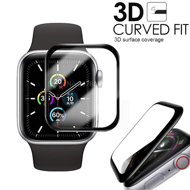 3D HD Gehard Glas Case Voor Apple Horloge serie 5 4 screen Protector Film Krasbestendig Waterdicht Voor iWatch 44mm 40mm