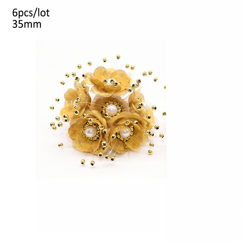 Or fleur artificielle fruits étamines fleur cerise étamine baies Bundle bricolage gâteau noël mariage boîte couronnes décor: da121