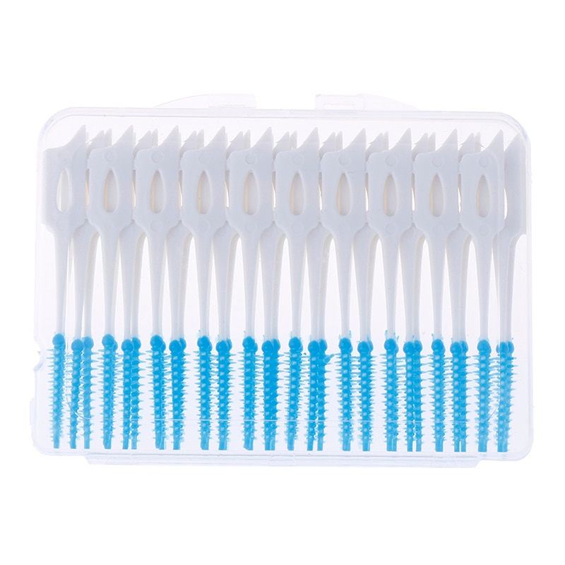 40Pcs/Box Gum Interdental Brush Toothbrush Oral Care Toothpick Orthodontic Wire Brush Push-Pull Interdental Brush