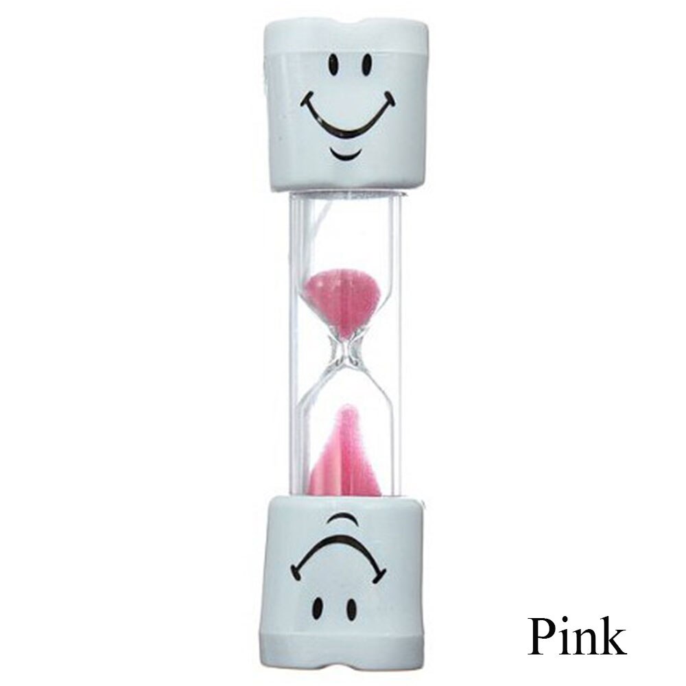 Reloj de arena para niños, 1 unidad, reloj de arena de 3 minutos, temporizador de cara sonriente: pink