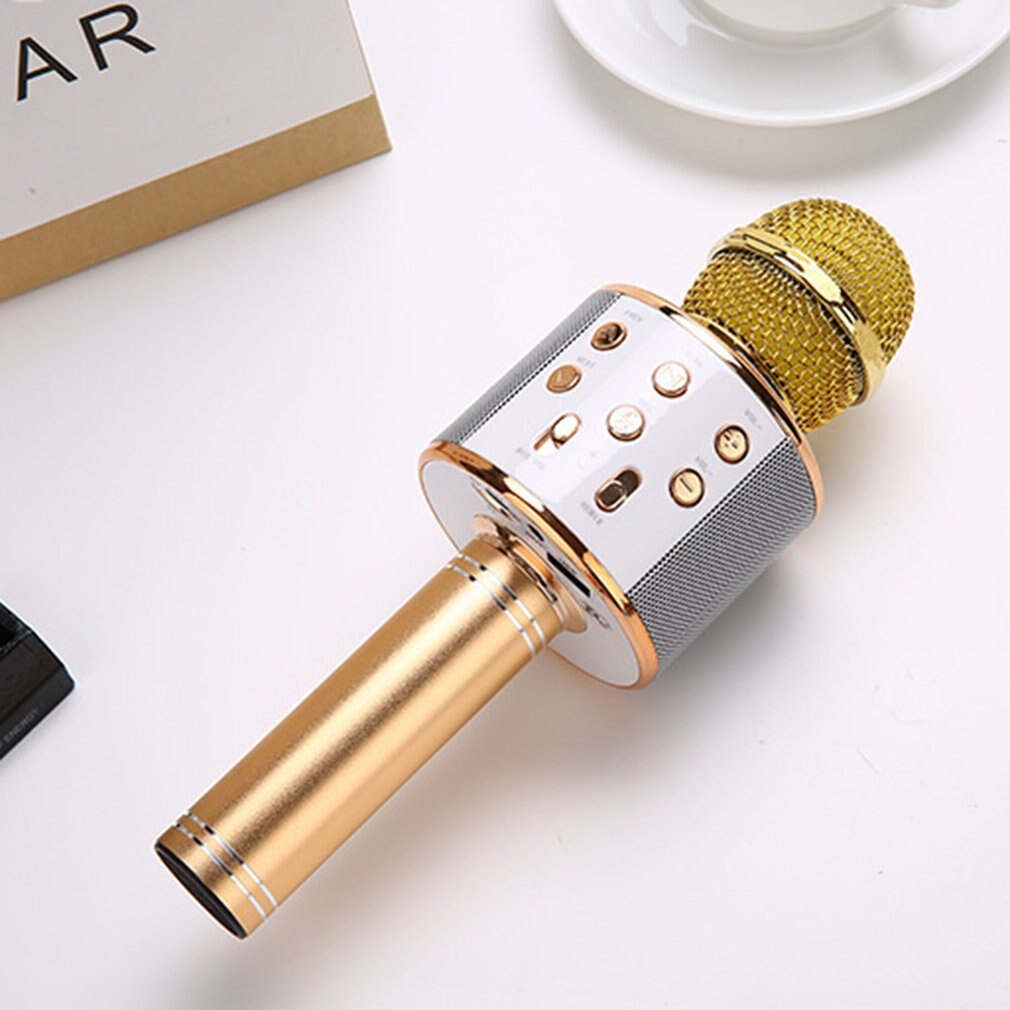 KTV Wireless Karaoke Microphone Bluetooth Handheld Portable Speaker Home KTV Player with LED Lights Christmas Birtay Home Party