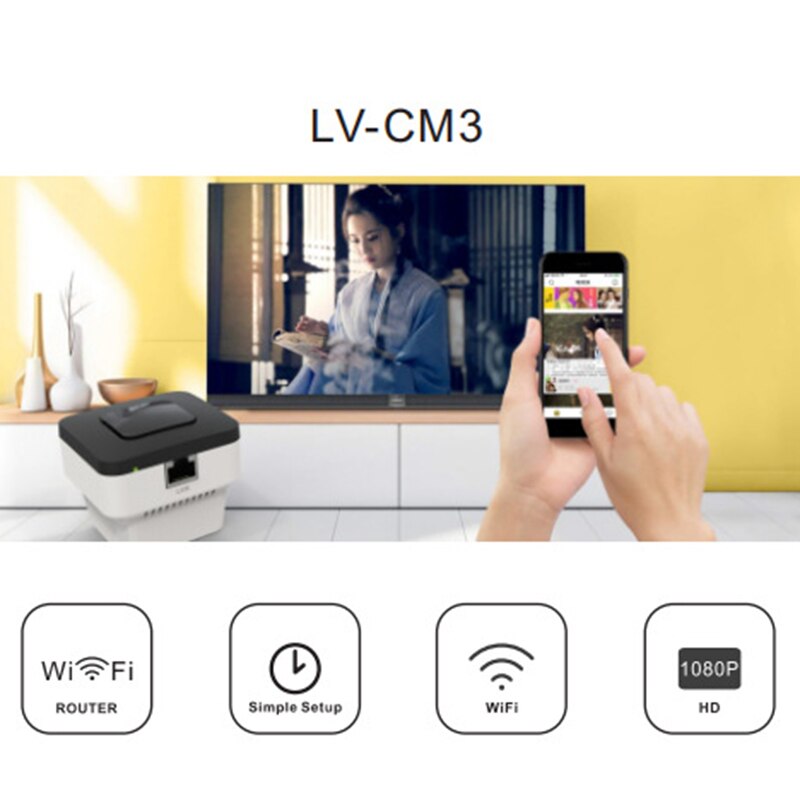 300Mbps Wirless Wifi Repeater TV Stick Combo RJ-45 Network 1080HD HDMI Display Standards for EZCast DLNA Google Home EU Plug