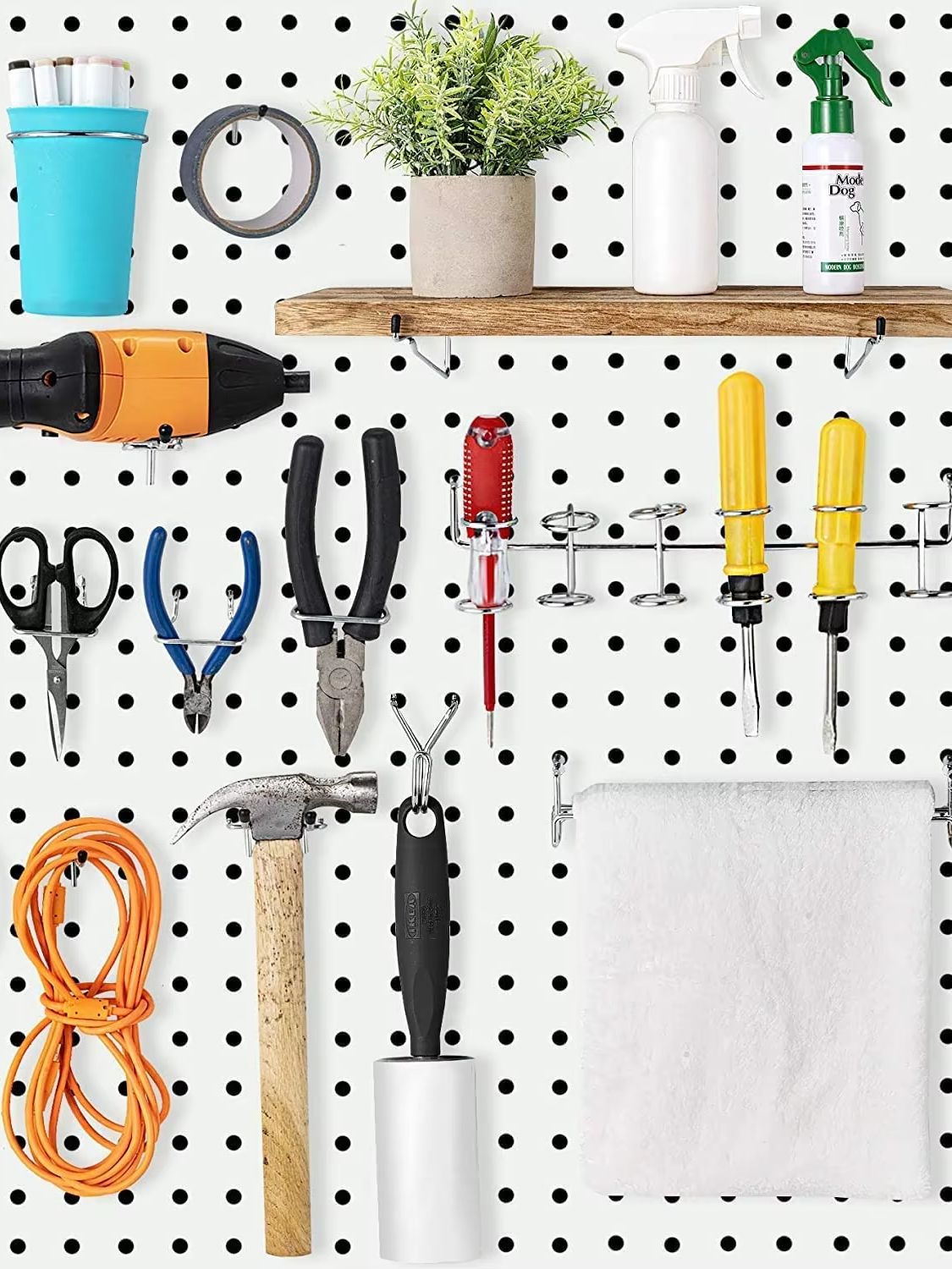 83-delige metalen pegboard-organizerset met haken en 12x12 inch panelen voor garagewerkbank schuuropslag
