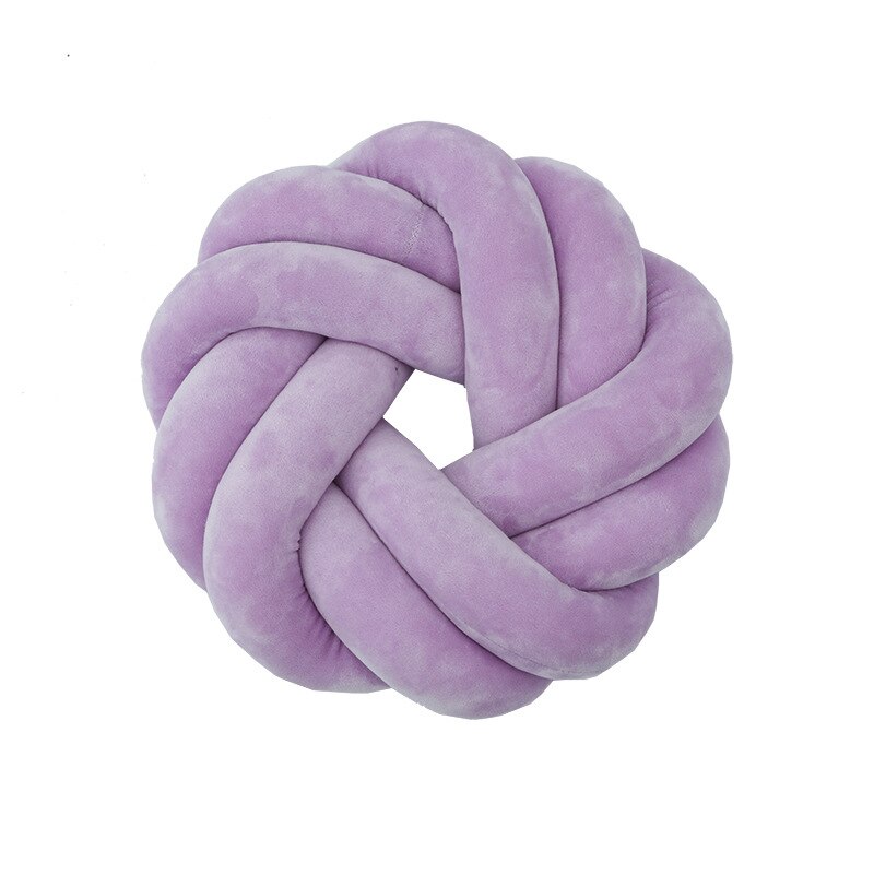 Almohada con nudos para decoración del hogar, cojín trasero hecho a mano de 30CM, suave, de felpa, para sofá y cama: 8