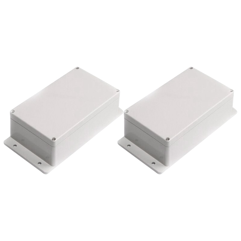 2 stk elektriske bokser abs plast vanntett elektronisk prosjekt koblingsboks kabinett 200 x 120 x 75mm