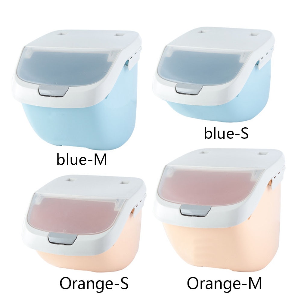 Kæledyr kat hundefoder beholder med remskive plast hundefoder foder opbevaring boks anti-oxidation frisk mad hund spand kæledyr produkter