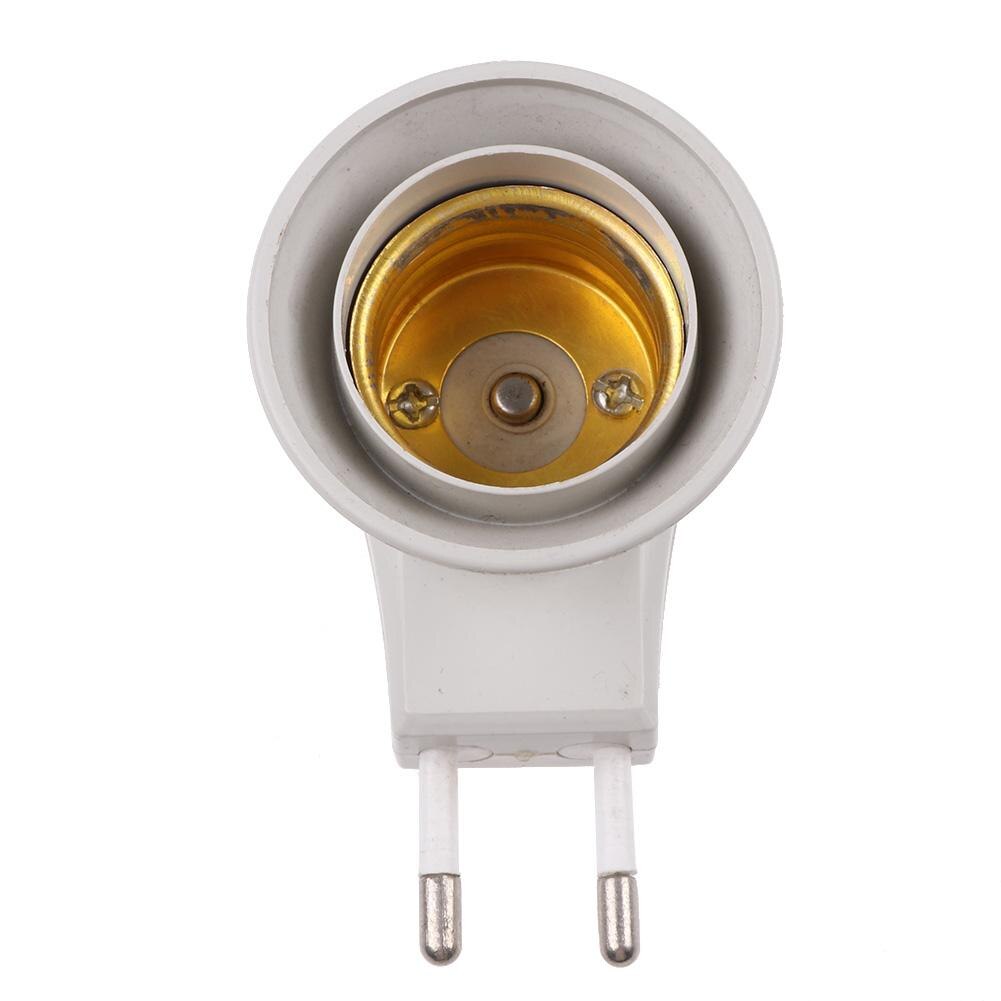 1 Pc E27 Led Gloeilamp Lamp Praktische Wit E27 Led Licht Socket Naar Eu Plug Houder Adapter Converter Op/Off Voor Bulb Lamp