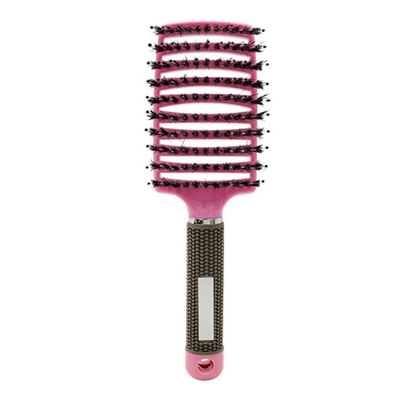 1 Uds. Cepillo de pelo de dientes anchos para niñas, peine de masaje para el cuero cabelludo, cepillo para desenredar rizado húmedo para mujeres, herramienta de peinado de peluquería, peine curvo en forma de arco para: Pink