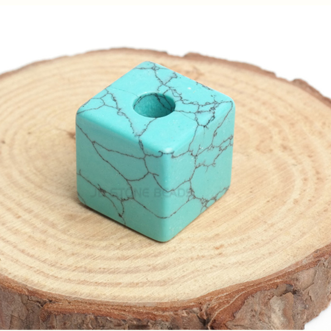 1pc Naturale di Pietra Grandi Buchi Perline di Forma Quadrata 16mm Branelli Del Distanziatore Per FAI DA TE Gioielli FAI DA TE Accessori: SYNTHETIC TURQUOISE