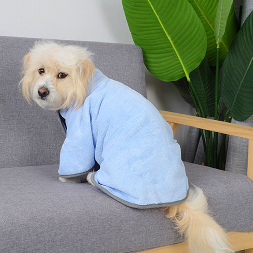 Bata de baño de algodón para perros, toalla de secado superabsorbente, paño de limpieza para mascotas pequeñas, medianas, perros y gatos grandes