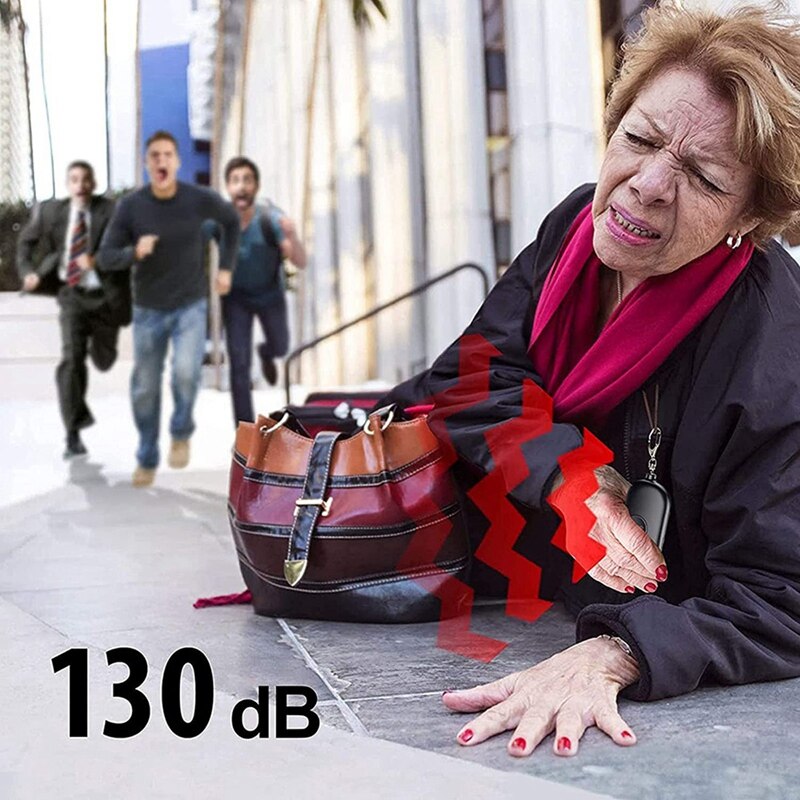 -3 Pcs Safe Sound Personal Alarm,130DB Keychain Alarm Security Alarm With Mini Emergency LED Light For Women Kids Elderly