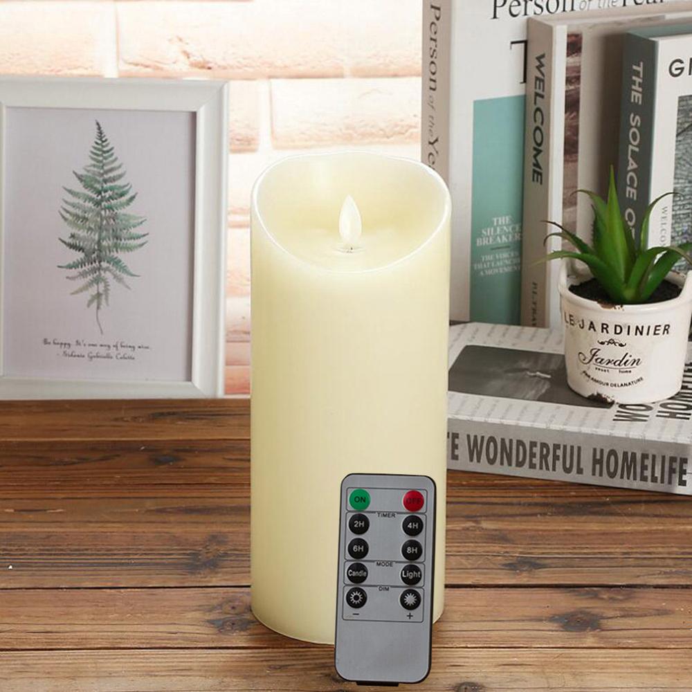 LED Flameless Candles Light Smooth Flickering Paraffin Wax LED Candle with Timer Remote Control for Home Christmas Wedding Decor: 1pcs 7.5x20cm and RC