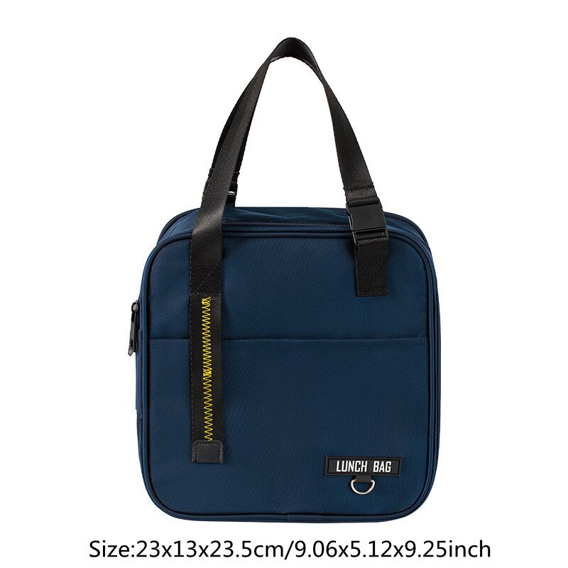 Draagbare Canvas Lunch Tas Vrouwen Outdoor Camping Wandelen Picknick Voedsel Koeler Pouch Reizen Eten Opslag Thermische Pakket Accessorie: B Navy