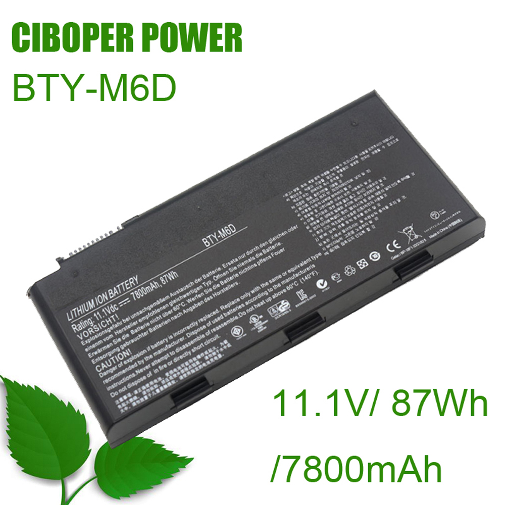 CP Original Laptop Battery BTY-M6D 11.1V/87Wh/7800mAh For GT60 GT70 GX780R GX680 GX780 GT780R GT660R GT663R GX660 GT680R GT783R