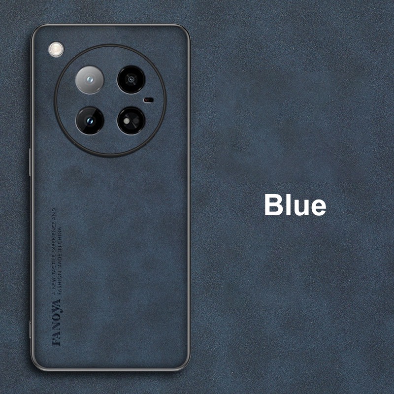 Para Infinix Zero 40 4G funda de teléfono de cuero PU de lujo para Infinix Zero 40 5G Zero4 contraportada de silicona mate protección completa: ABS / Azul