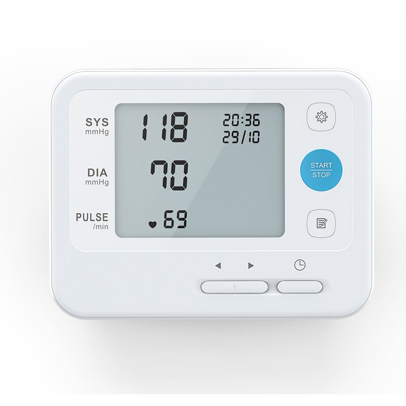 Monitores de presión arterial digitales automáticos, medidor de pulso y ritmo cardíaco, tonómetro Lcd para medir la parte superior del brazo, para el cuidado de la salud en el hogar: Default Title