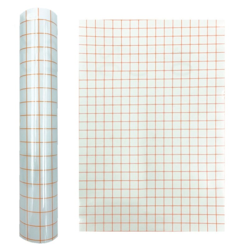 30x100cm DIY Clear Vinyl Transfer Paper Application Tape Roll Alignment Grid for Car Silhouette Window Decal Sticker: Orange