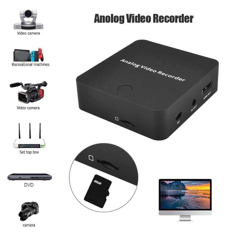 Analog AV Recorder Old Video Tape Camcorder VHS VCR DVD DVR 8mm Hi8 HDMI Video Capture Box to Digital Format To TF Card