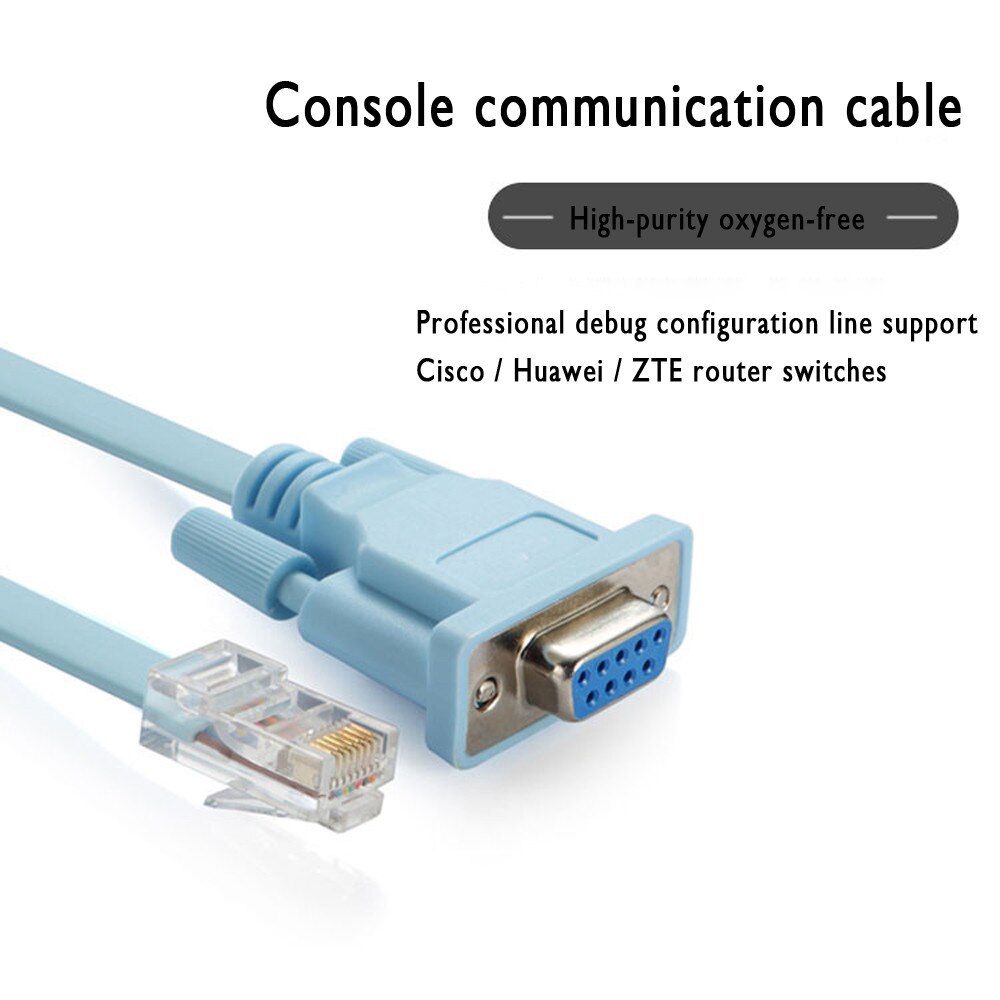 Blue 1.8m DB 9Pin RS232 Serial To RJ45 CAT5 Ethernet Adapter LAN Console Cable Routers Network Cable CAT5 Adaptador For PC 1.8M