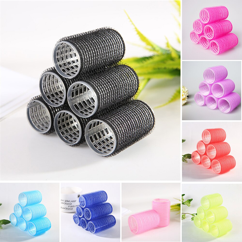 6 stuks grote zelfklevende haarrollers professionele salonkappers krultangen multi-size kapsalon gereedschap diy haarrollers