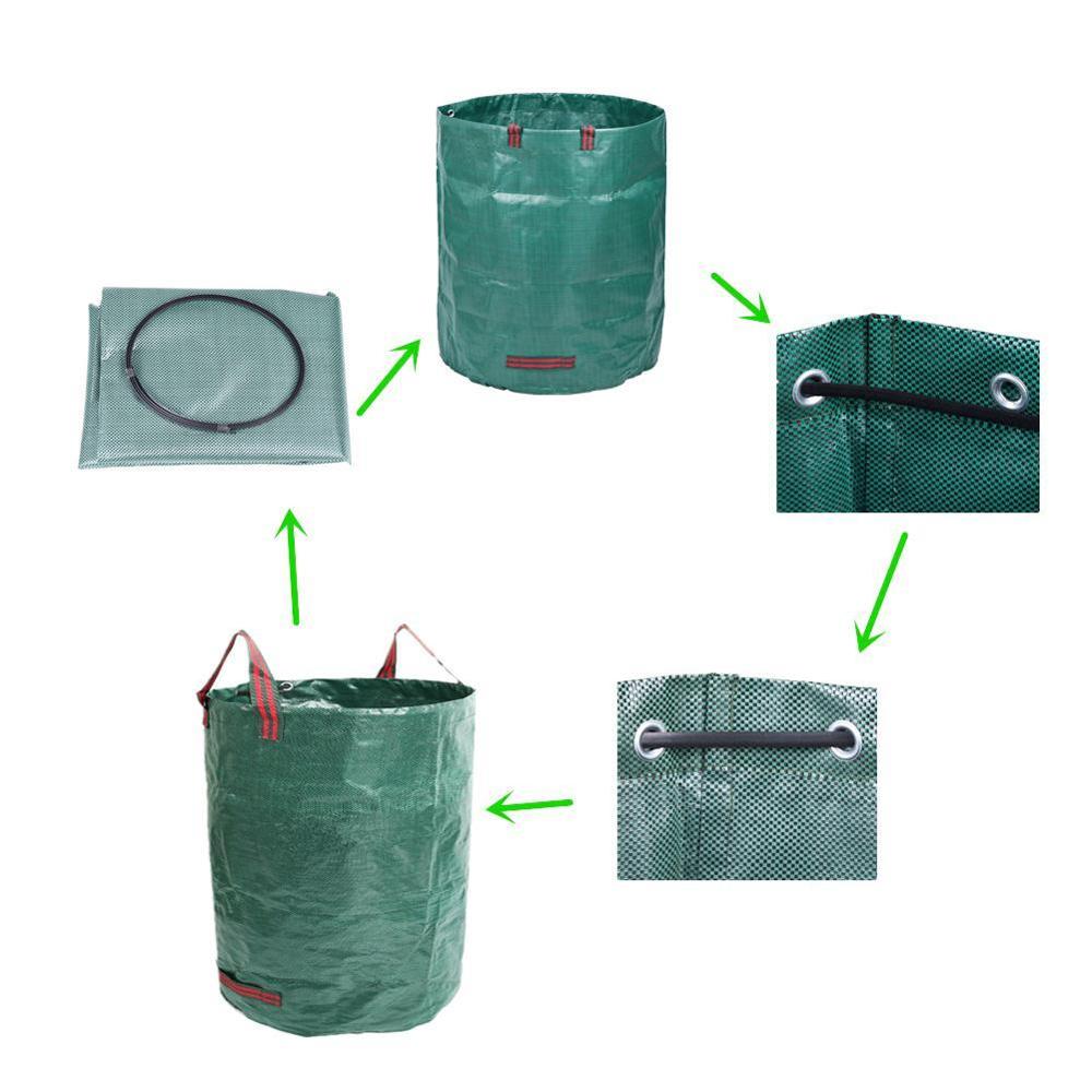 Garden Bag Sack Leaf Garden 100/200/300/400L Gardening Foldable Reusable Pot Grow Bags For Vegetables Growing Planting N4C4