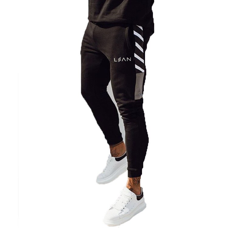Calzamaglia sportiva da uomo tinta unita fitness pantaloni sportivi per il tempo libero Slim Fit da uomo Running escursionismo sporgente mostra pantaloni: Black / XXL(80-90kg)