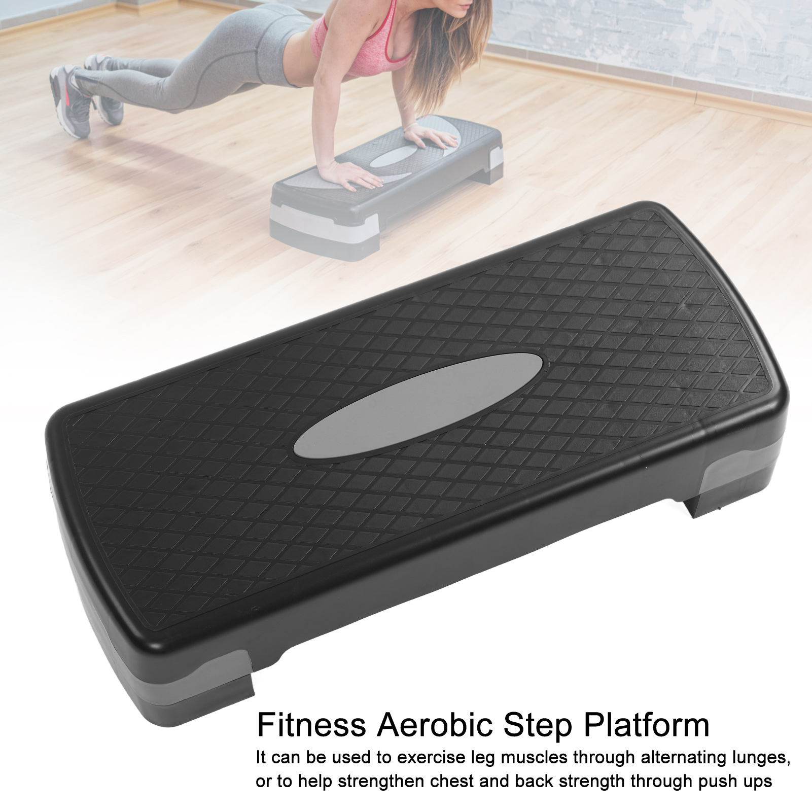 Exercise Equipment Step Platform Adjustable Workout Aerobic Stepper Plastic Aerobic Stepper Bench for Home Gym Office