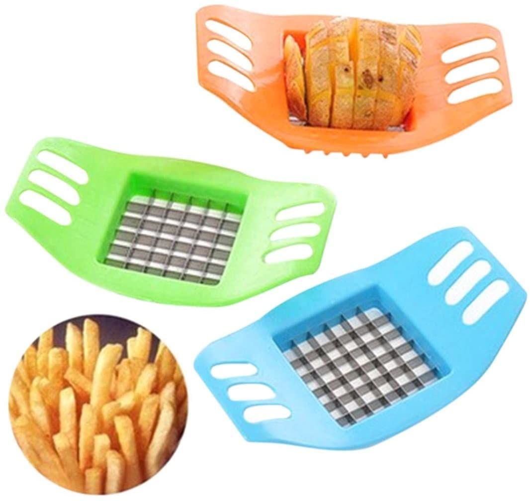 Potato Chip Cutter Stainless Steel Cutter Easy grip Vegetable French Fry Chopper Chips Making Tool Kitchen Gadgets Accessories