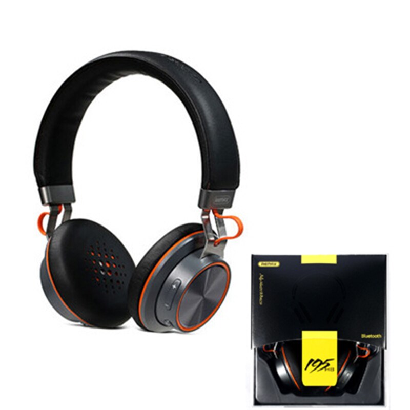 195hb bluetooth hörlurar stereo handsfree trådlösa headset hörlurar med 3.5mm pluggar mikrofon trådlös + trådbunden hörlurar: Svart