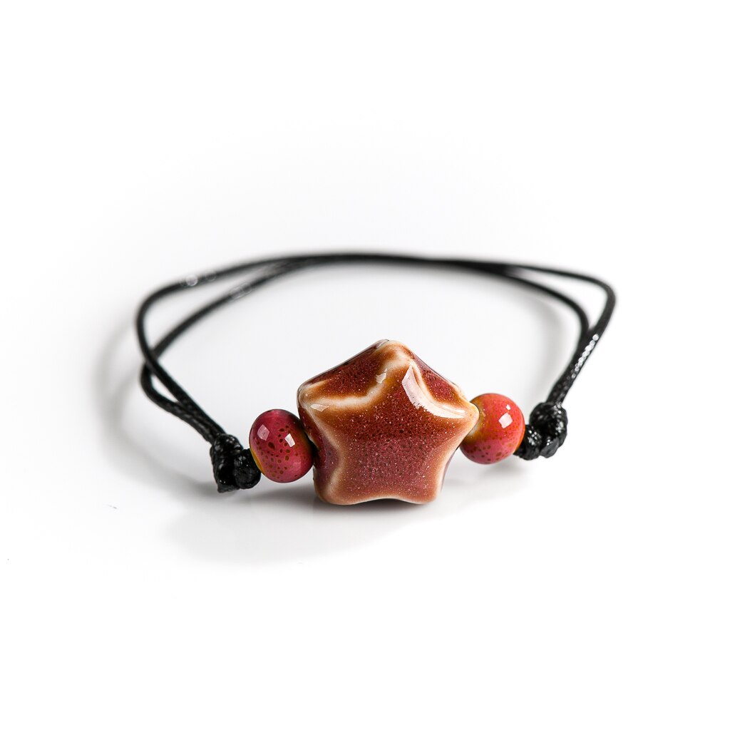 Bracelet de cheville en céramique, tissé à la main, étoile multicolore, Simple, 2 pièces, 40% de réduction, , XN598: XN5987