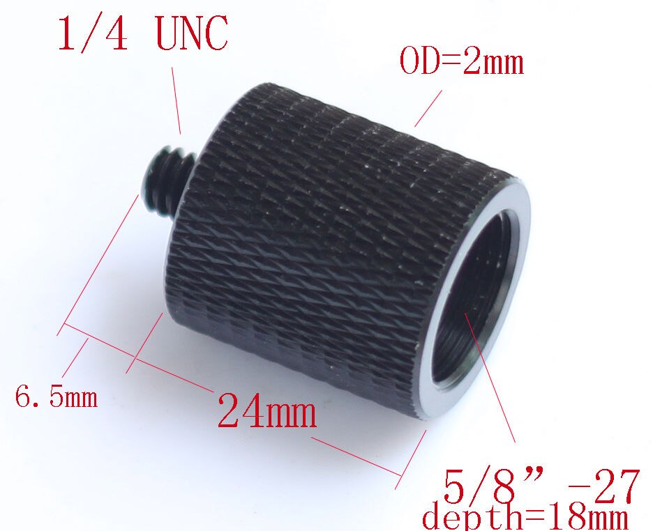 microphone gooseneck 330mm in black, 13" Microphone Gooseneck 1/4"-20 female to 1/4" male adaptor