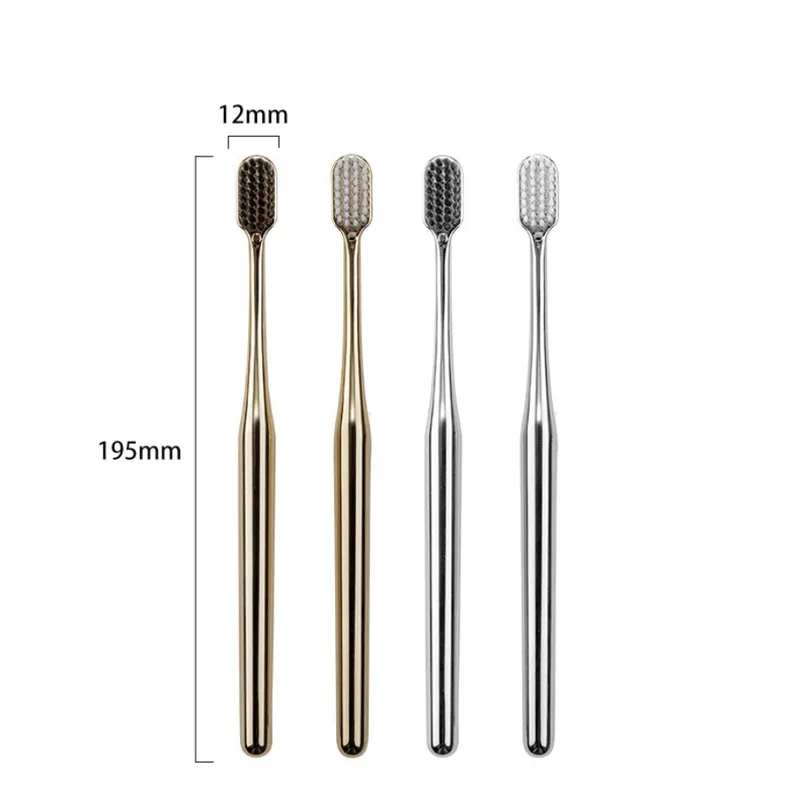 1-6 stücke Luxus Weiche Zahnbürste Männer Frauen Erwachsene Zahnbürste Gold Silber Dental Pinsel Eleganz Sanfte Zahnbürsten