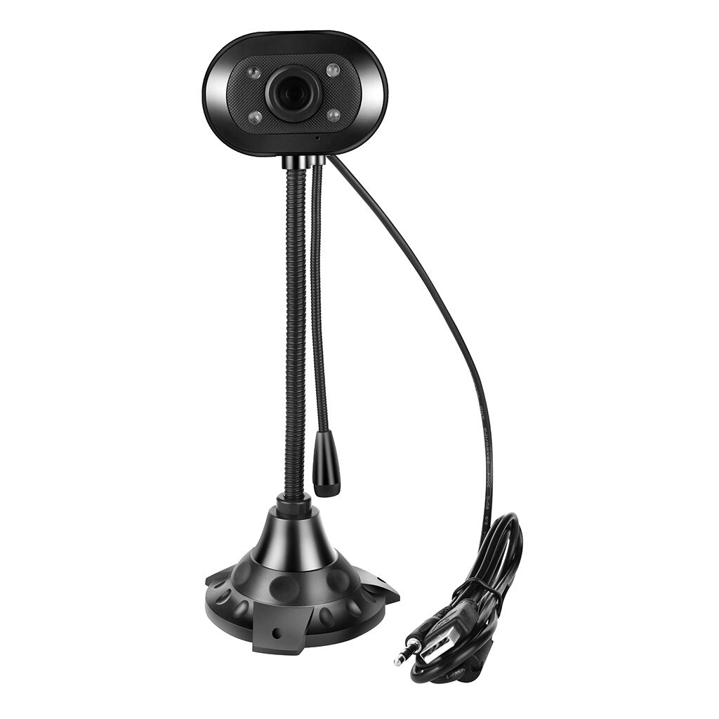 Led Hd Webcam Desktop Computer Pc Video Usb Met Microfoon Nachtzicht Camera Verstelbare Home Office Camera Met Licht Controle