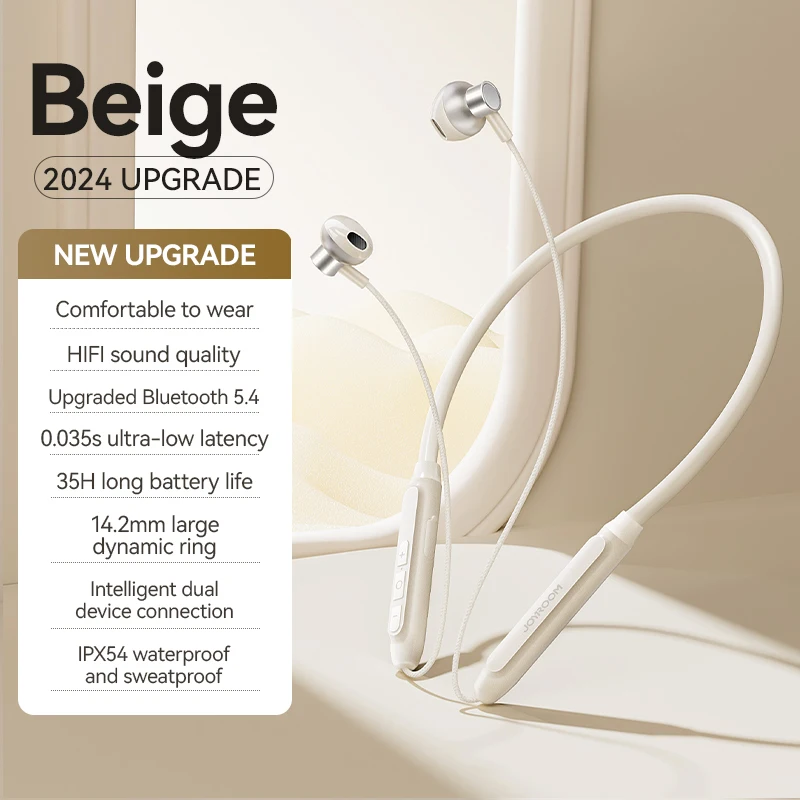 Joyroom Bluetooth Earphones Wireless Headphones Magnetic Sport Neckband Neck-hanging Earbuds Wireless Blutooth Headset with Mic: Blue