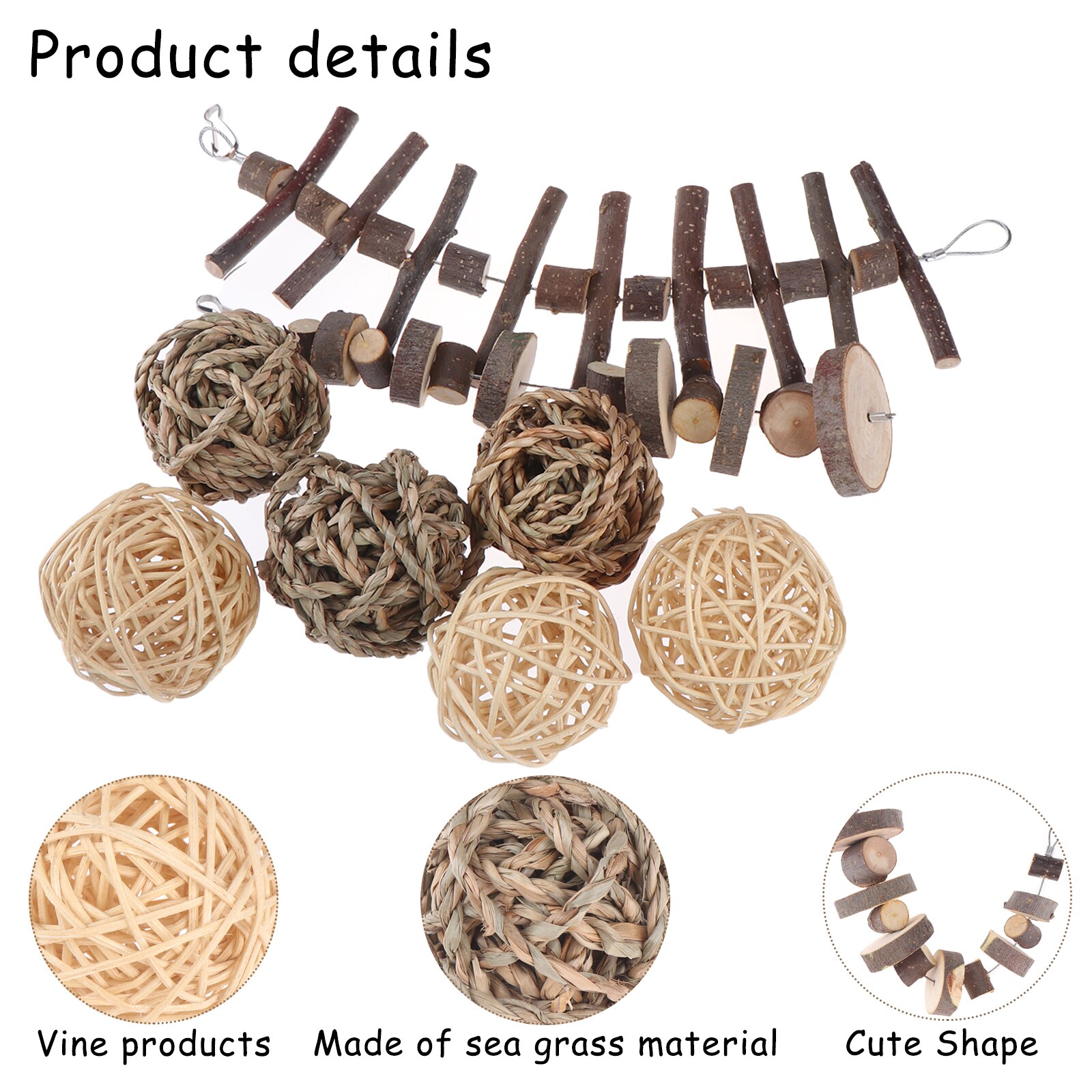 10 Pieces Rabbit Chew Toys, Bunny Tooth Chew Toys, Small Animals Play Bal