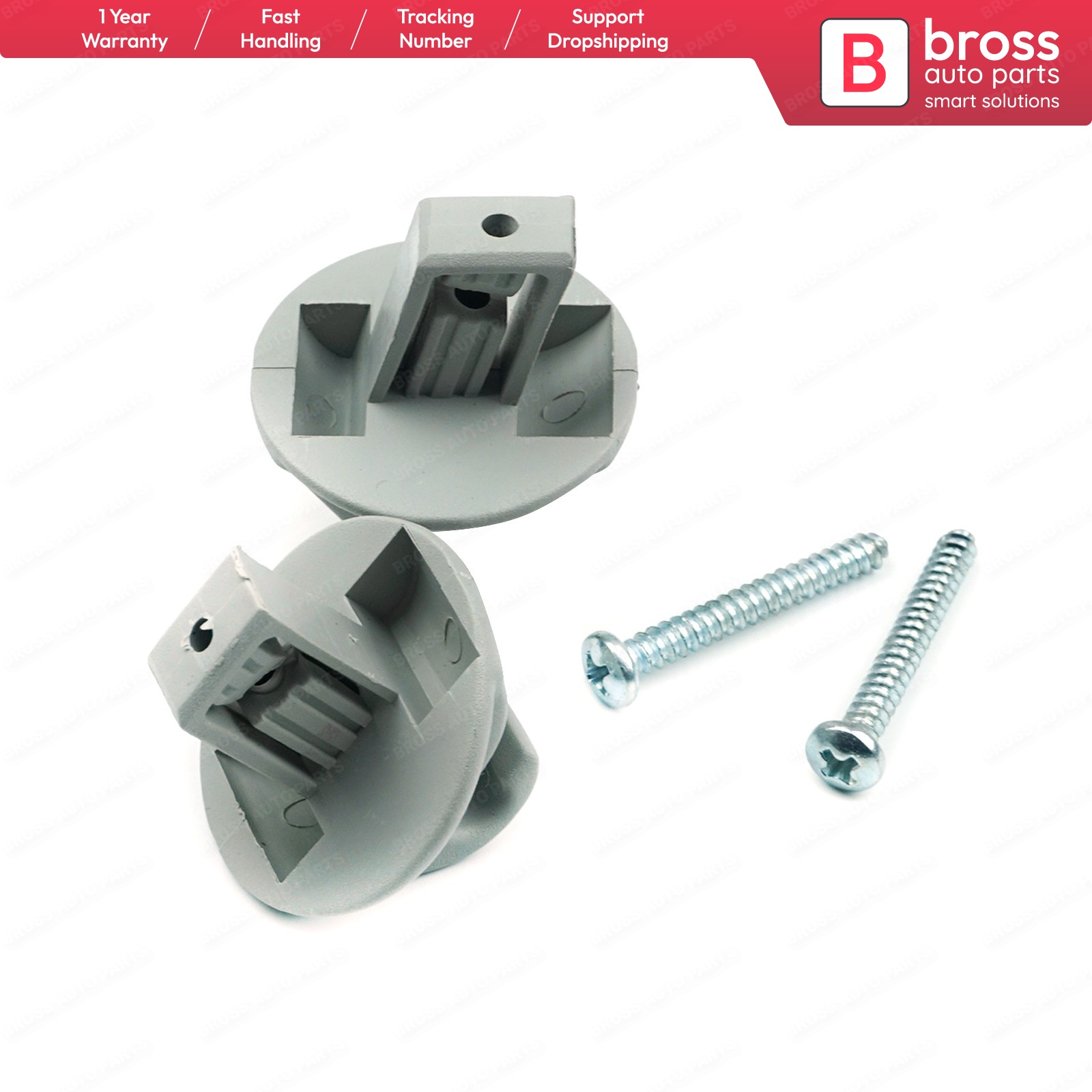 BCF5010 – Clip de pare-soleil gris 2 pièces, pour Renault Megane Scenic Laguna Twingo Modus Espace Vel satiné Trafic Kangoo