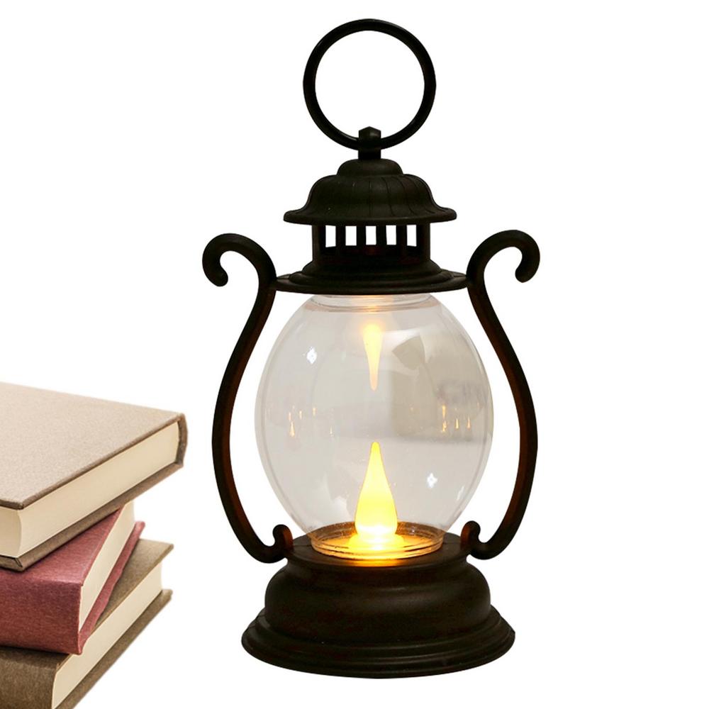 Linterna LED Vintage con llama parpadeante, linterna de mesa clásica para interiores, decoración de Patio, linternas decorativas con batería: 10 W