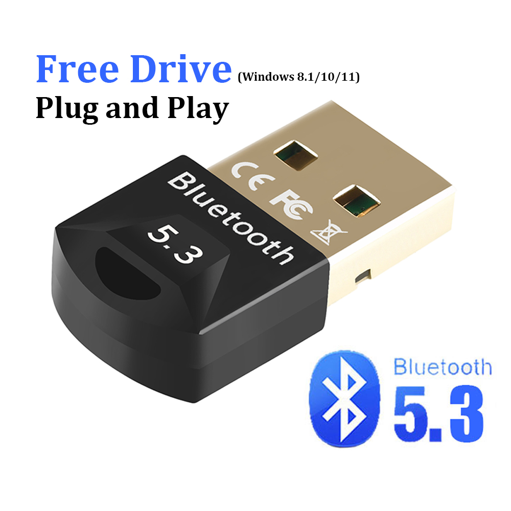 Bluetooth Adapter for Pc Usb Bluetooth 5.4 5.3 5.1 Dongle Receiver for Speaker Mouse Keyboard Music Audio Transmitter: black