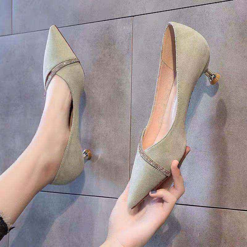 Cresfimix Women Bow Tie Spring Slip on High Heel Shoes Lady Casual Summer Stiletto Heels for Office Zapatos Mujer B5841