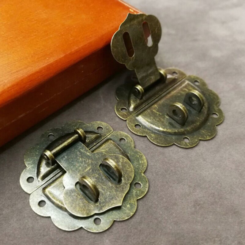 Creatieve Traditionele Chinese Stijl Lock 58Mm Diameter Kant Vintage Doos Metalen Hasp Lock Houten Wijnkist Lock Gesp