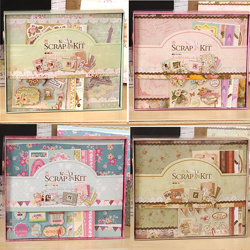 Feito à mão diy álbum crianças scrapbook bebê crescimento comemorativo casamento álbum de produção material pacote casal presente álbum
