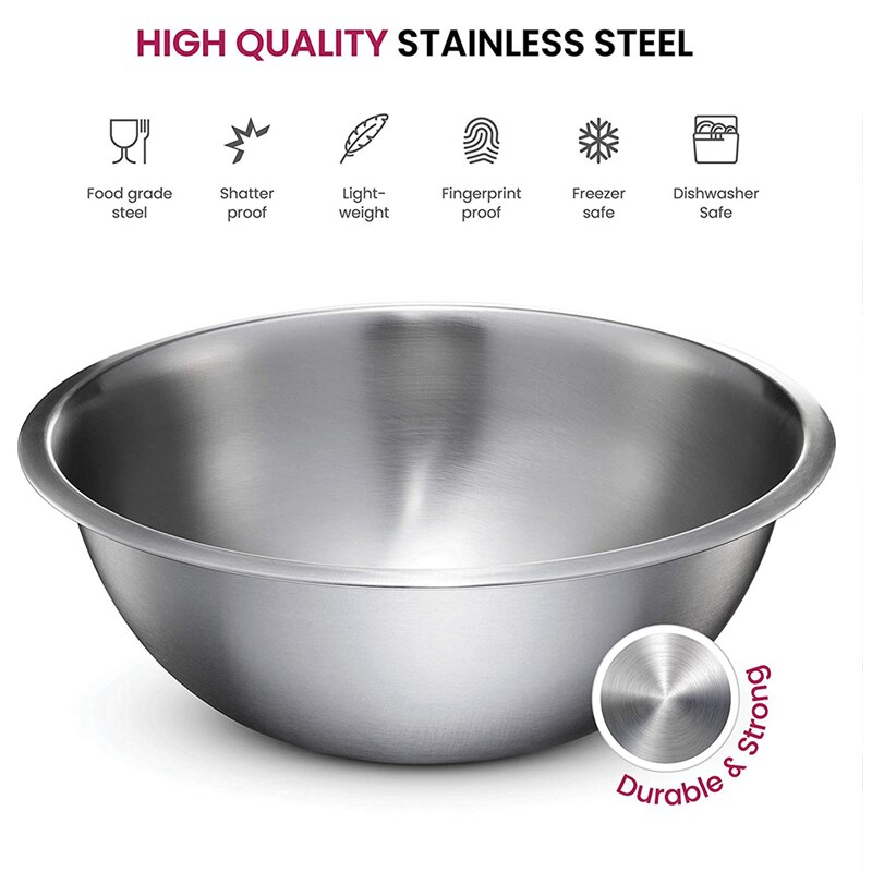 304 Edelstahl Mischen Schüssel DIY Kuchen Brot Salat Rührgerät Küche Kochen Backen Werkzeuge Lebensmittel Container Lagerung Schalen einstellen