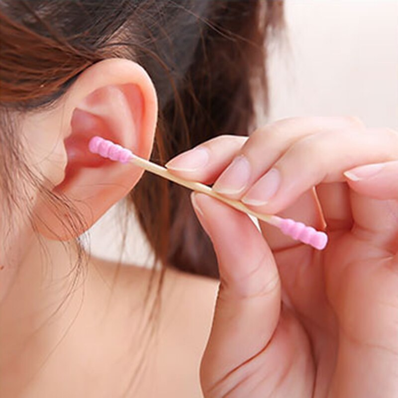 Coton-tige en spirale à Double tête, 100 pièces/paquet, démaquillant, hygiénique, ensemble d'outils de nettoyage, coupe-oreille