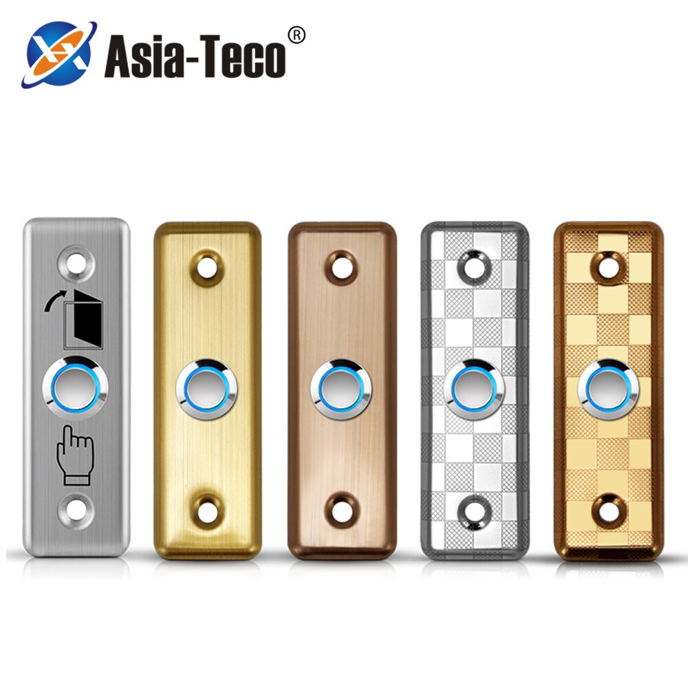 LED Light Stainless Steel Exit Button Push Switch Door Sensor Opener Release for Access Control