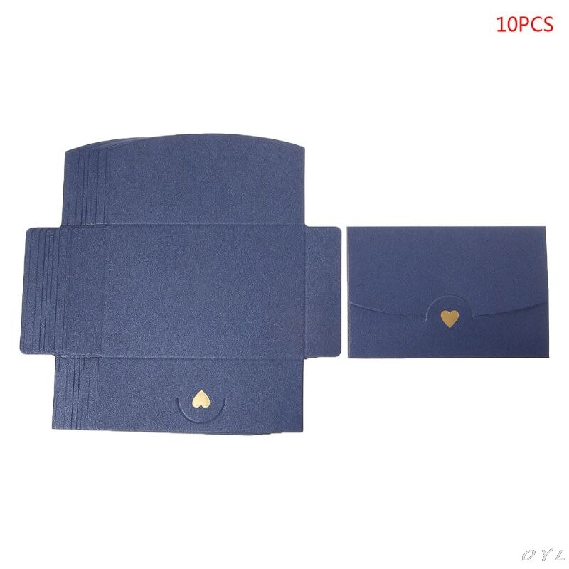 10 stücke Leere Mini Herz retro Papier Umschläge Hochzeit Party Einladung Umschlag Für knapp Grußkarten: Blau
