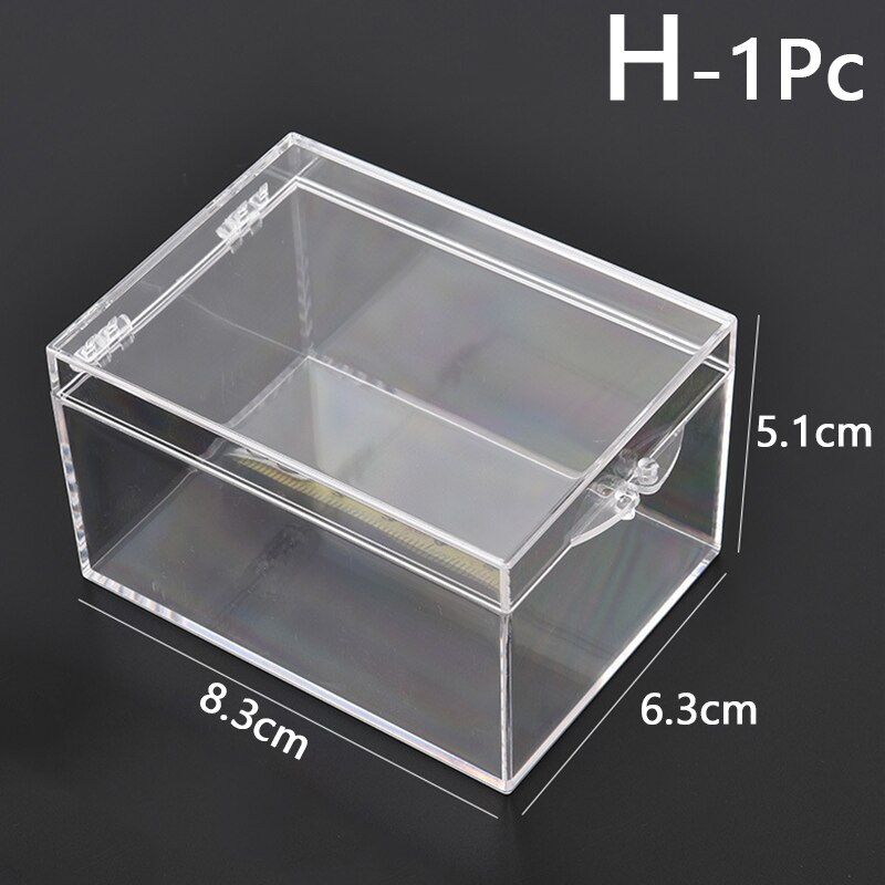 9 Sizes Transparent Small Square Clear Plastic Storage Boxes For Mini Jewelry/Beads/Crafts Case Container Display Packaging Box: H