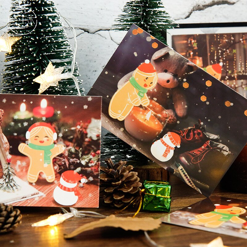30sheets「Hello ! Gingerbread Man Message Greeting Card Postcard Bookmarks Aesthetes Stationery