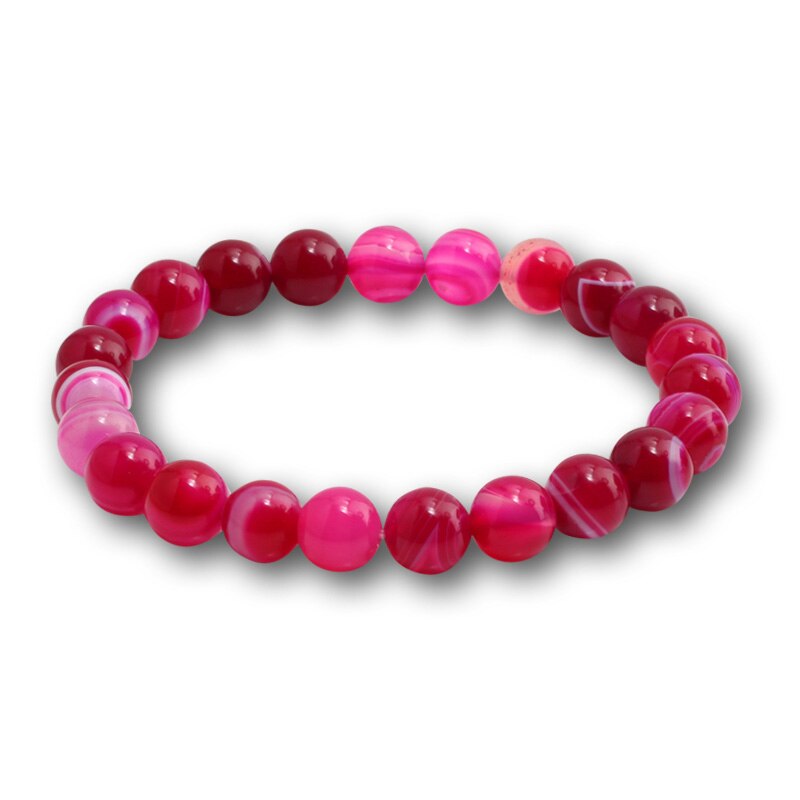 Natürliche Stein Buddha Armband Charme Frauen Nachahmung Ambers Glück Lila Achate Perle Armbänder & Armreifen für Frauen Männer Hand Schmuck: Rose Red Agate