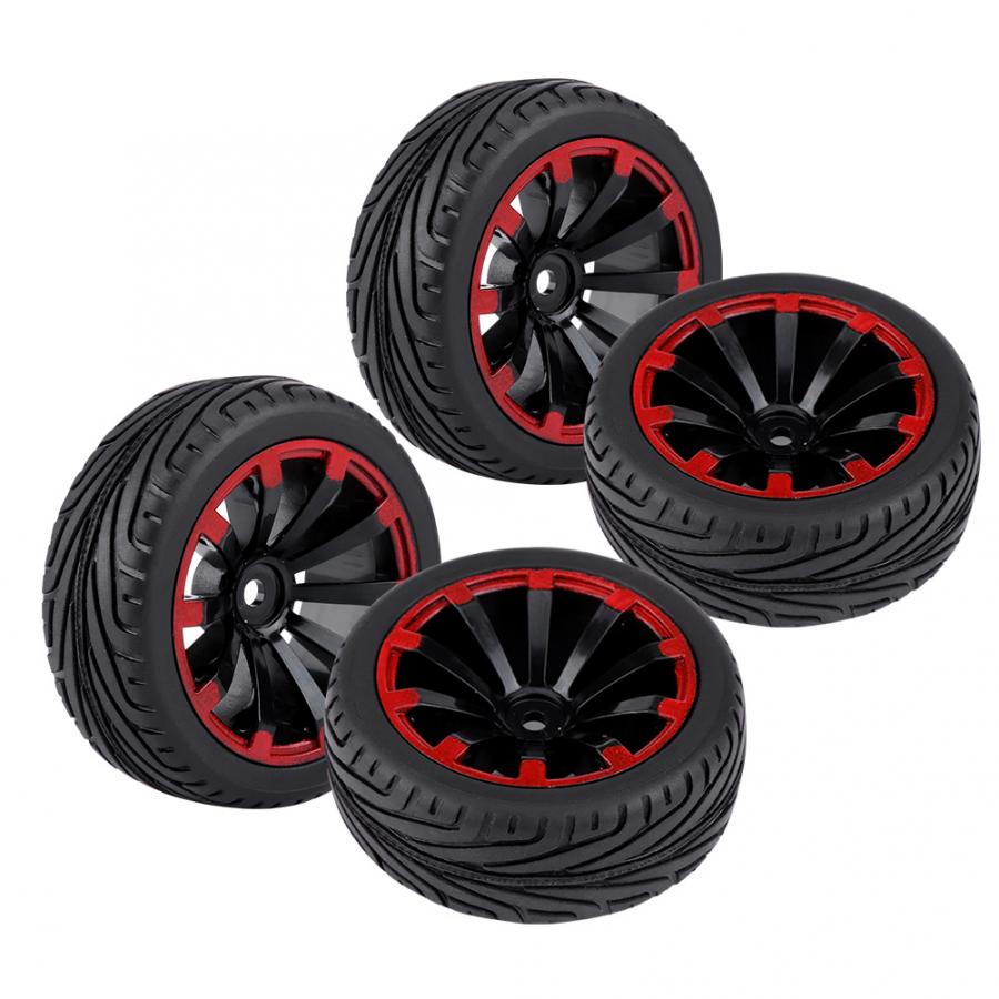 4pcs/set RC Tires High Quaity Rubber Tyre with Plastic Wheel Rim for HSP/Redcat/Exceed/Tamiya/HPI 1/10 RC Crawler Climbing Car