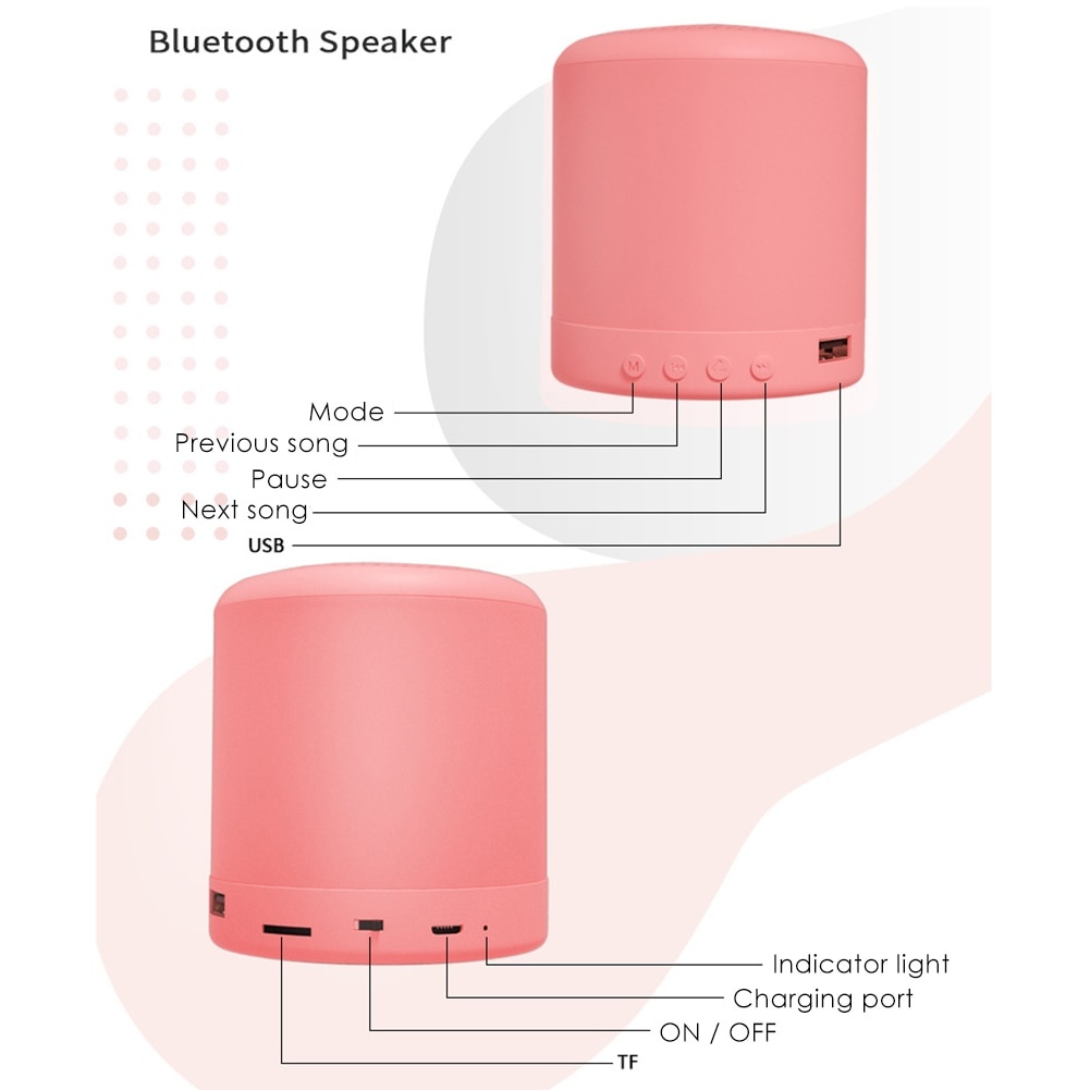 Portable Mini Wireless Bluetooth Hands-free USB TF AUX FM Speaker Music Player Macaron Mini Bluetooth Speaker